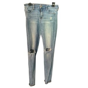 American Eagle Outfitters Super Stretch X so 10‎ Ripped Knee Skinny Jeans